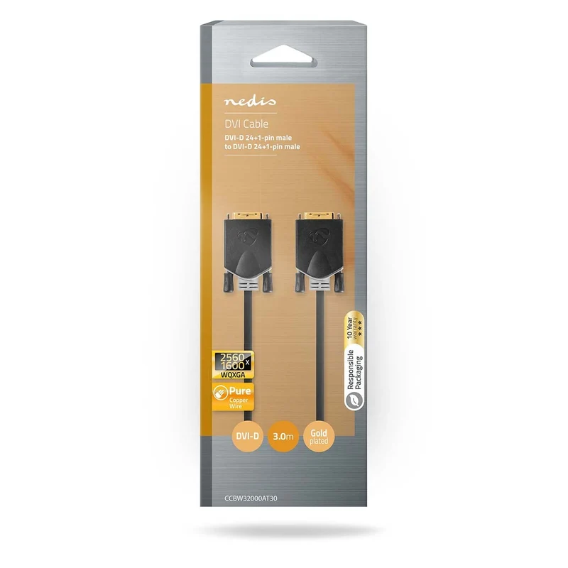 DVI-Kabel DVI-D 24+1-Pins Male - DVI-D 24+1-Pins Male - 2560x1600