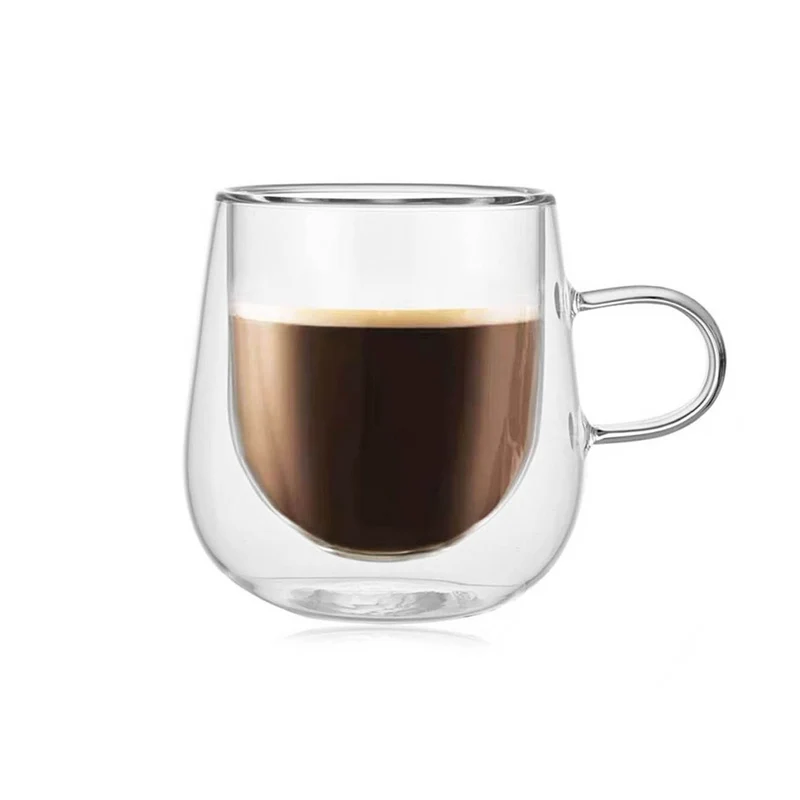 Dubbelwandig Koffieglas met Oor 250 ml – Thermoglas van Borosilicaatglas – Voor Koffie en Thee