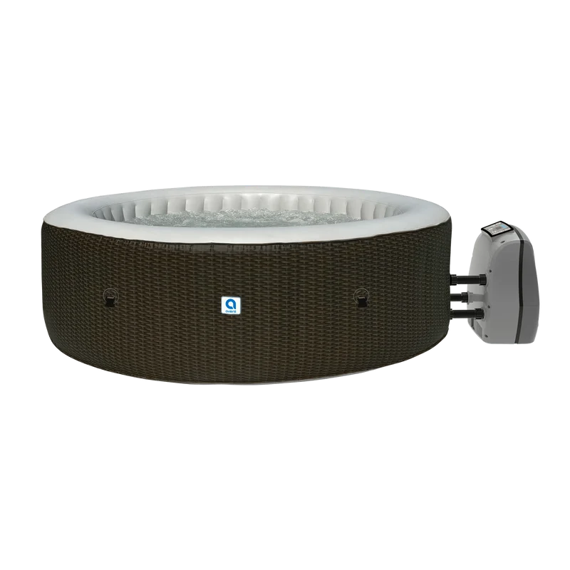 Opblaasbare Jacuzzi 6 Personen – Spa voor Buiten – Hydromassage – Verwarming tot 42°C – 204 x 70 cm – Bruin