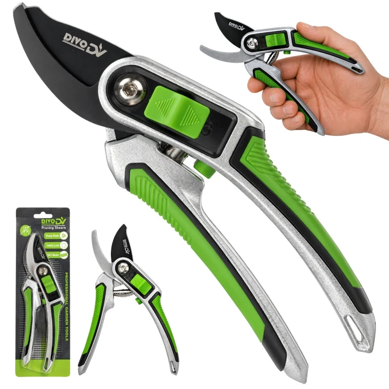 Snoeischaar 22 cm – Heavy Duty – Gehard Stalen Blad – Verstelbare Bladopening – Voor Takken, Struiken en Planten