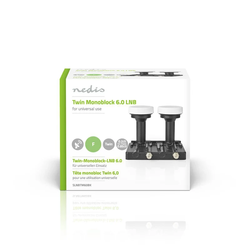 LNB Twin Monoblock 6° - Apparaat stroomoutput: 2x F-Connector - Ruisbereik: 0.85 dB