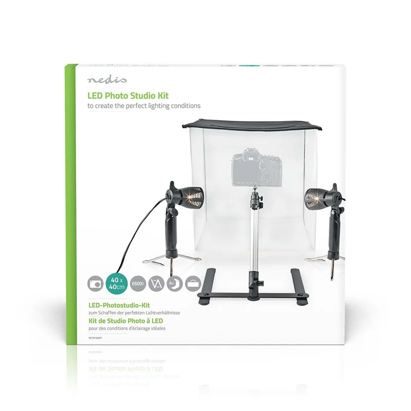 Fotostudioset 400 lm - Opvouwbaar - Achtergronden inbegrepen
