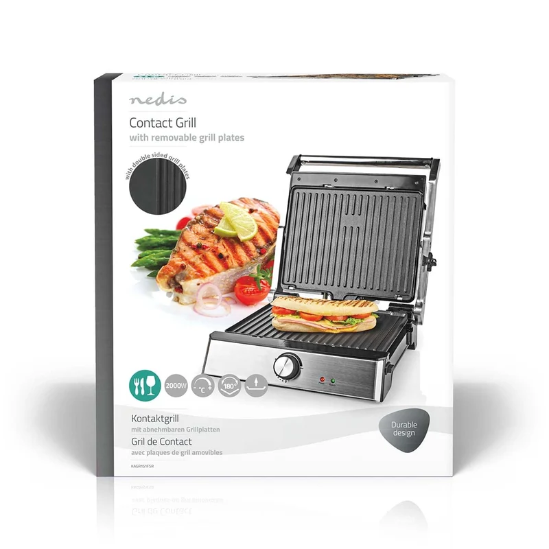 Contact Grill 2000W - 29 x 23 cm - Regelbare temperatuur