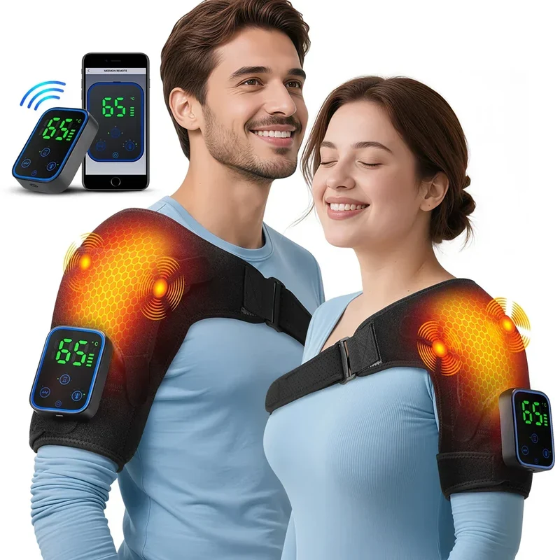 Elektrische Gewrichtsmassager met Warmte en Vibratie voor Schouder Elleboog Knie Pijnverlichting App Bediening | Sansoti