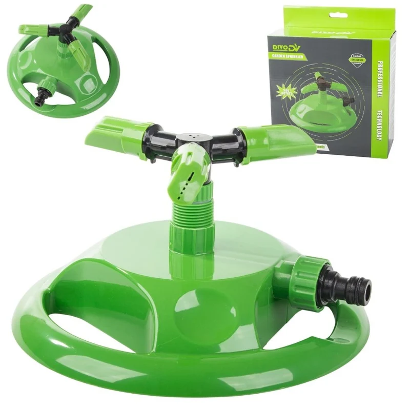 Divodv Tuinsproeier 360° Draaibaar – 3-Arms Gazonsproeier voor 180 m² – Automatische Sprinkler voor Tuin, Gazon & Bloemperken