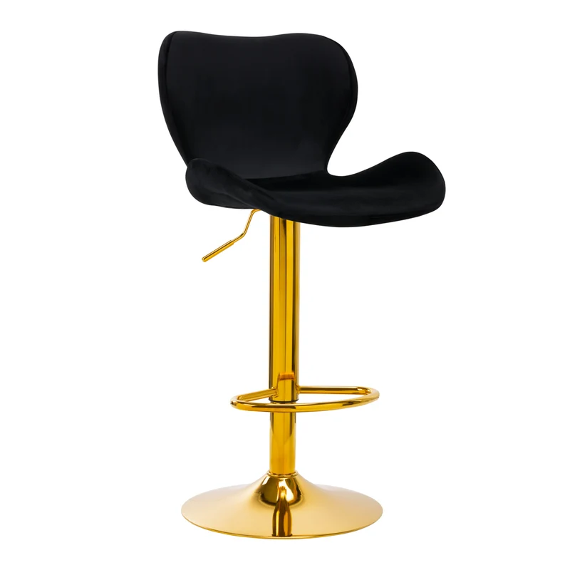 4RICO Barstoel QS B15 Velvet Zwart Verstelbaar
