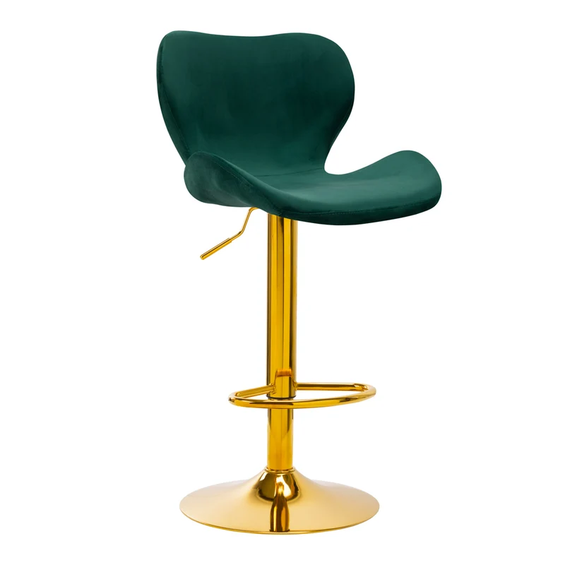 4RICO Barstoel QS-B15 Velvet Groen Comfortabele Zitting