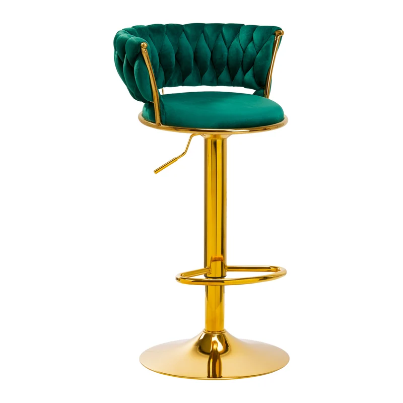 4RICO Barhocker Velvet Groen Verstelbaar - Luxe Salon