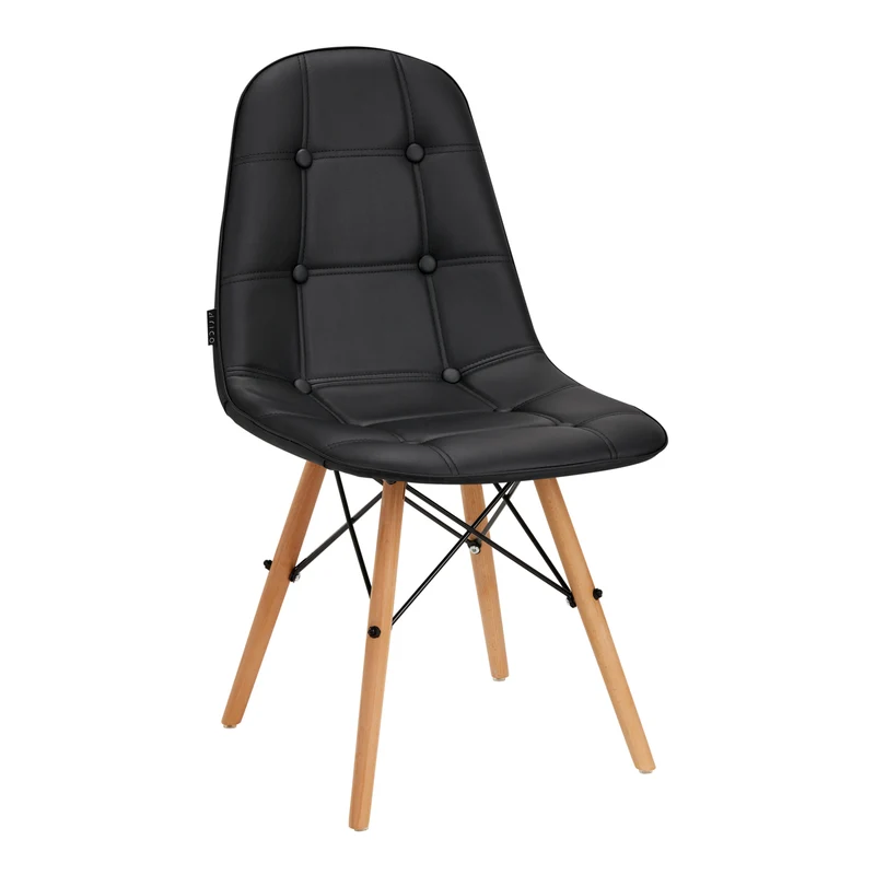 4RICO Make-up Stoel Eetkamer stoel QS-185 Zwart Ergonomisch Voor Salons
