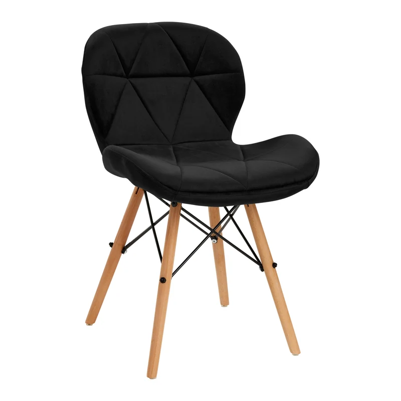 4RICO Nagelstudio Stoel QS186 Zwart Fluwelen Ergonomische Zitting