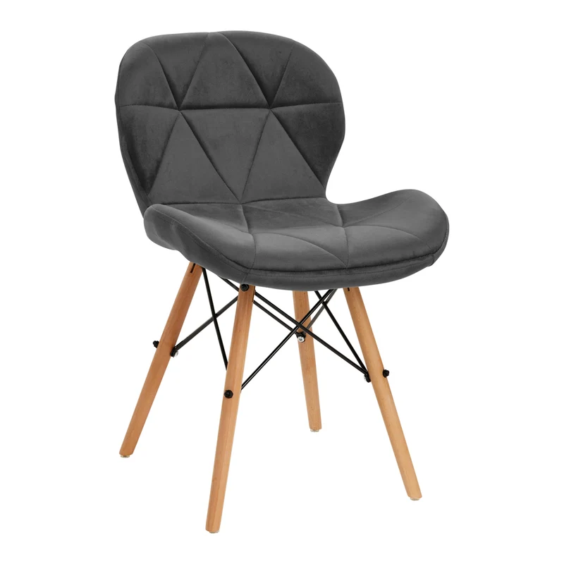 4RICO Makeupstoel QS 186 Ergonomisch Professioneel Ontwerp Met Grijze Fluwelen Bekleding
