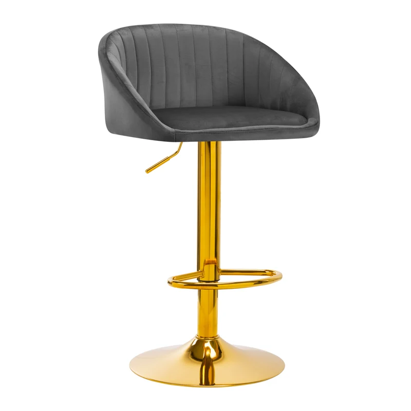 4RICO Bar Hocker QS B16G Velvet Grijs Ergonomisch Ontwerp Voor Professioneel Gebruik