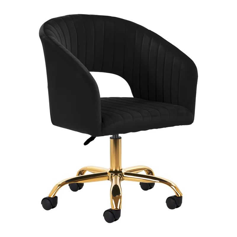 4RICO Draaistoel QS-OF212G Zwart Ergonomisch Verstelbaar