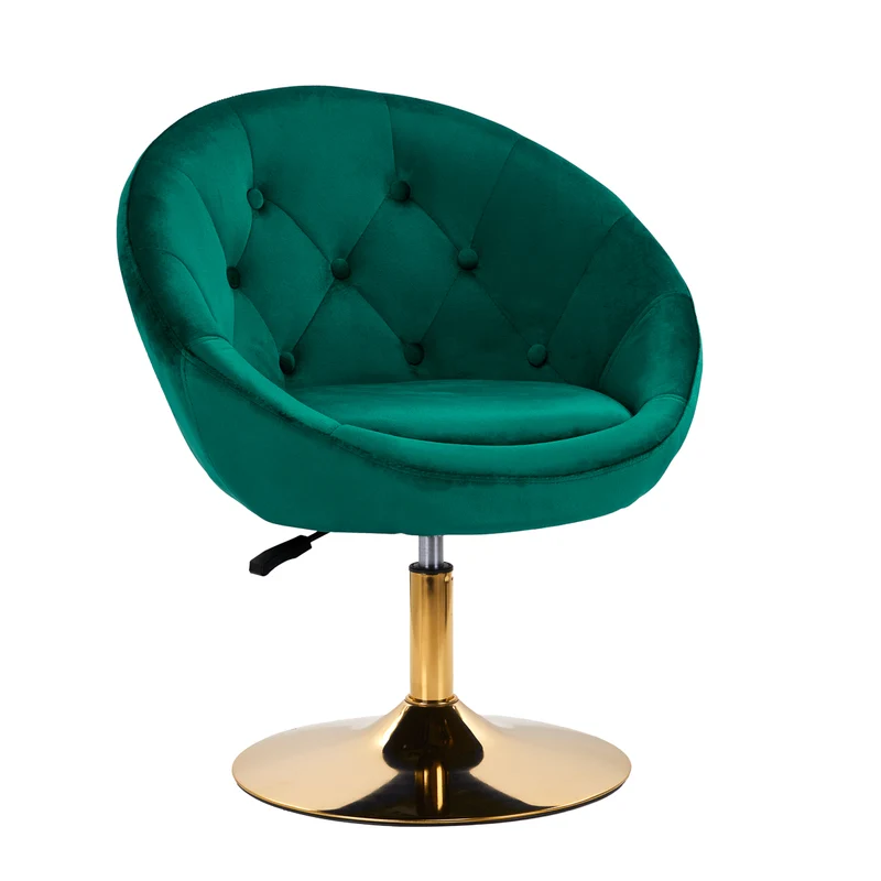 4RICO Ergonomische Groene Velvet Bureaustoel Verstelbaar