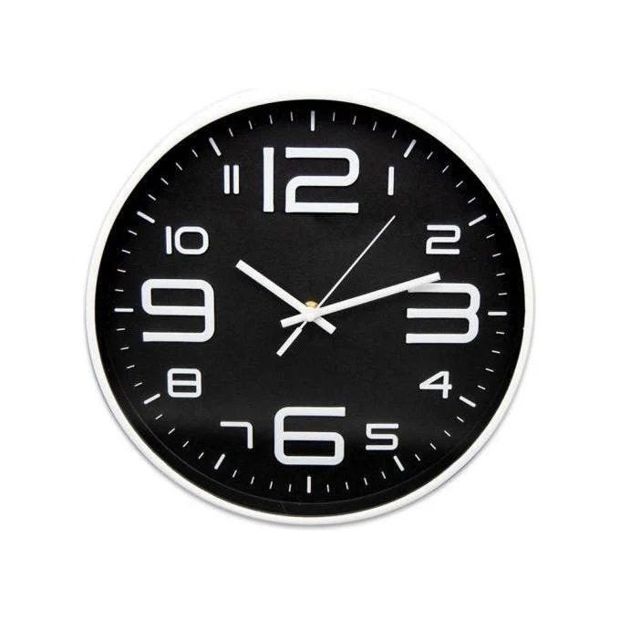Zwarte Wandklok 30 cm – Moderne Stille Muurklok met Quartz Uurwerk