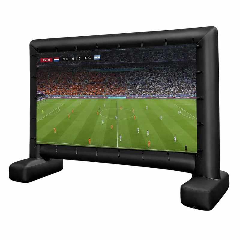 Trendmix HD 4K Opblaasbaar Projectiescherm - 16:9 Dubbelzijdig Buitenprojectiescherm - 327,5 x 119 x 266 cm Zwart