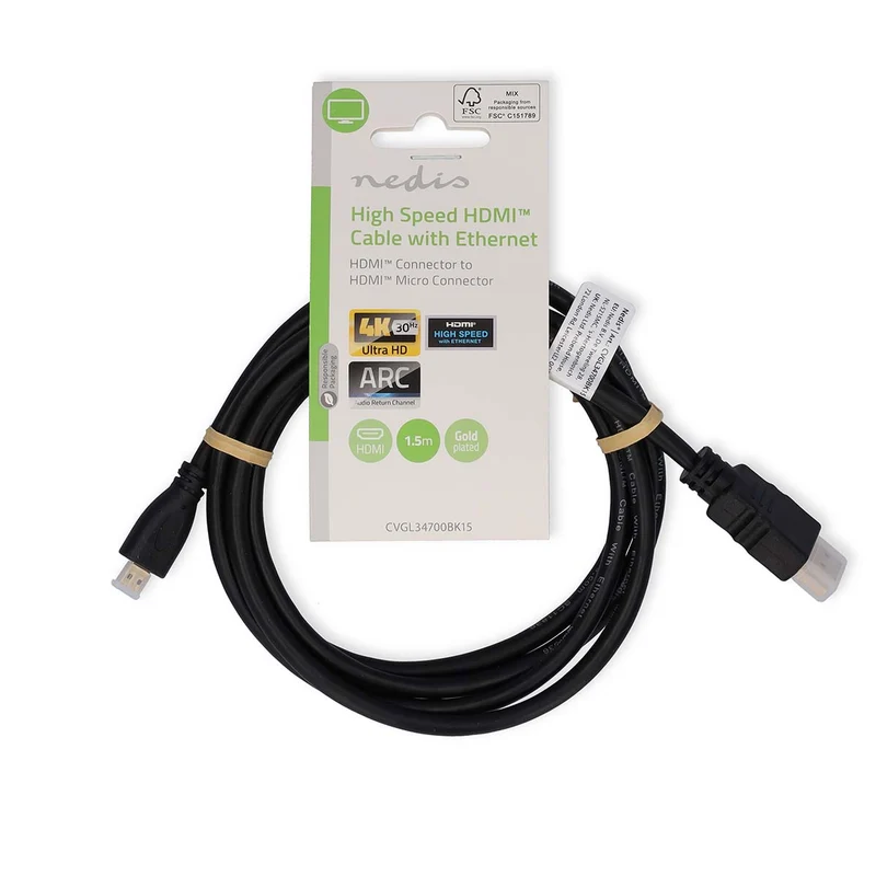 High Speed HDMI™-Kabel met Ethernet HDMI™ Connector - HDMI™ Micro-Connector - 4K@30Hz