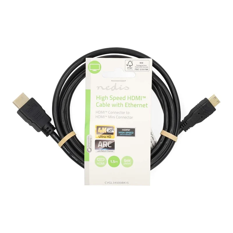 High Speed HDMI™-Kabel met Ethernet HDMI™ Connector - HDMI™ Mini-Connector - 4K@30Hz