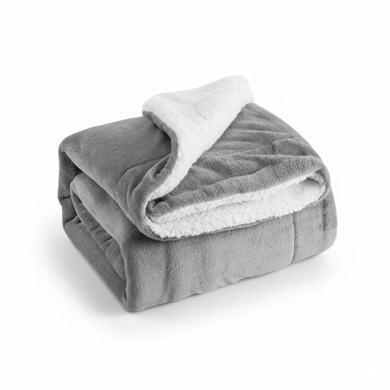 FlipFleece – Omkeerbare Sherpa Fleece Deken – Zachte Pluche Flanellen Plaid