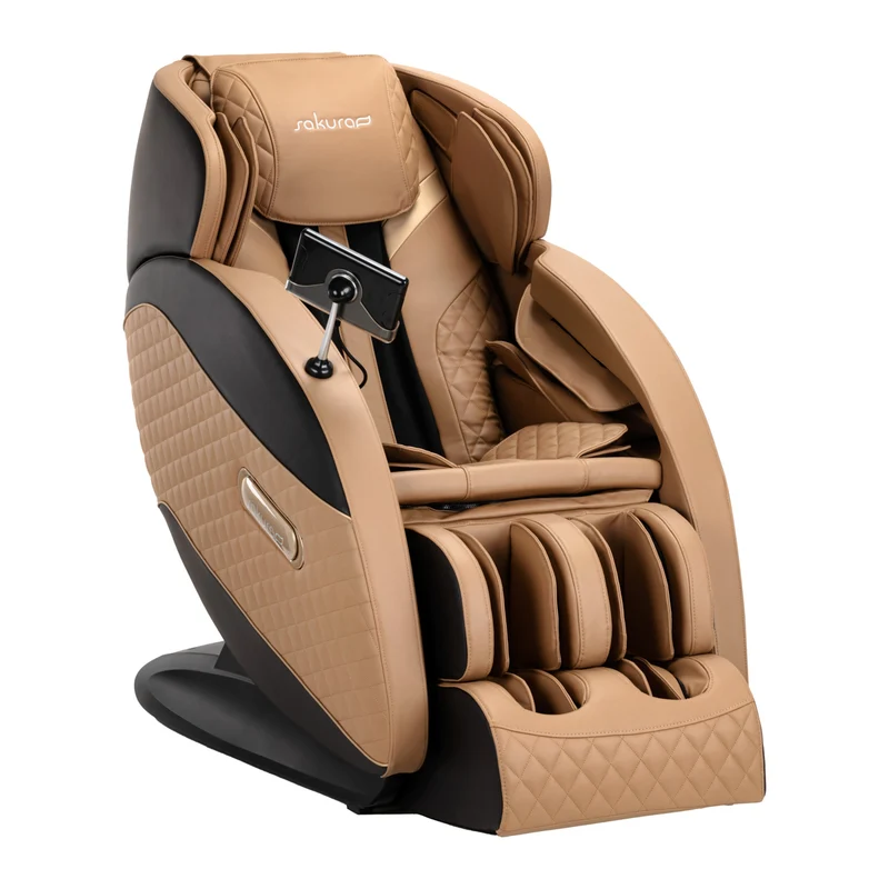 Massagestoel Elektrisch Bruin – Full Body Massage Stoel – Zero Gravity – Verwarming – Bluetooth – Sakura Standard 801