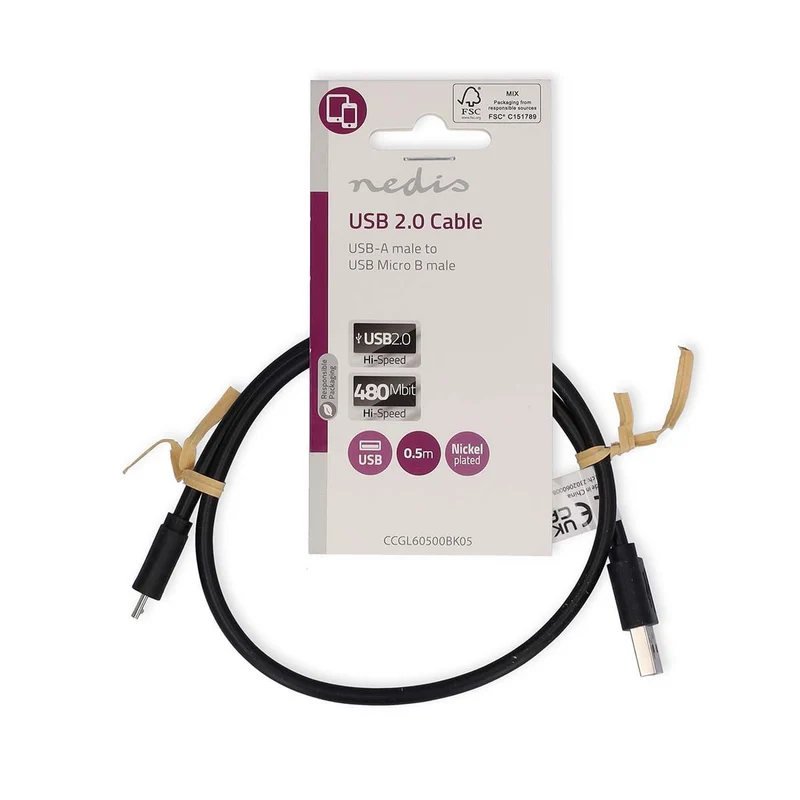 USB-Kabel USB 2.0 - USB-A Male - USB Micro-B Male