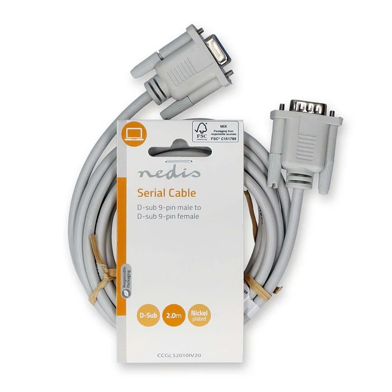 Seriële Kabel D-SUB 9-Pins Male - D-SUB 9-Pins Female - Vernikkeld