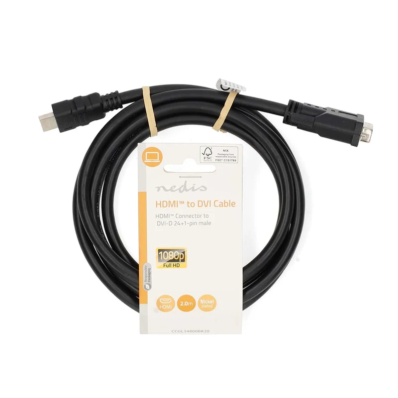 HDMI™ Kabel HDMI™ Connector - DVI-D 24+1-Pins Male - 1080p
