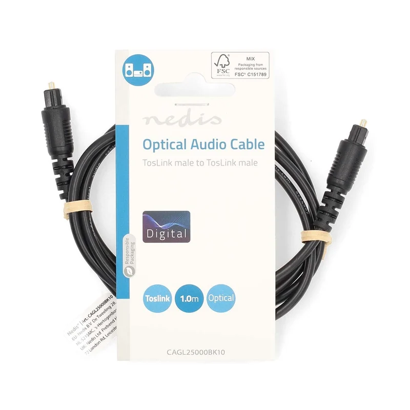 Optische Audiokabel TosLink Male - TosLink Male - Rond