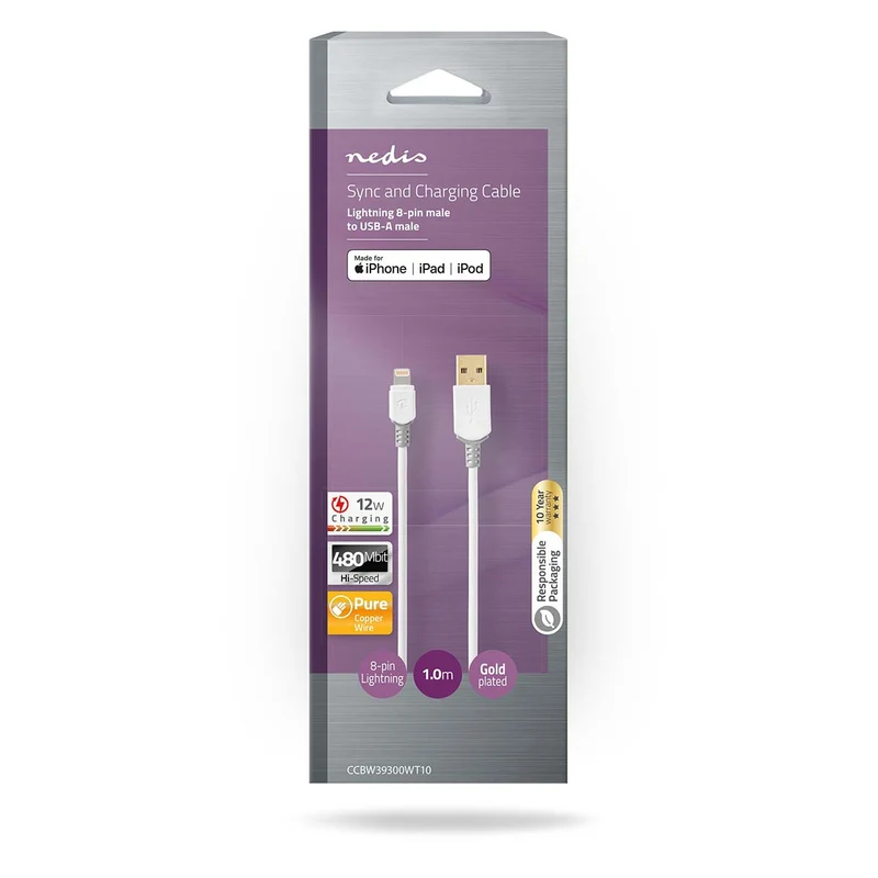 Lightning Kabel USB 2.0 - Apple Lightning 8-Pins - USB-A Male