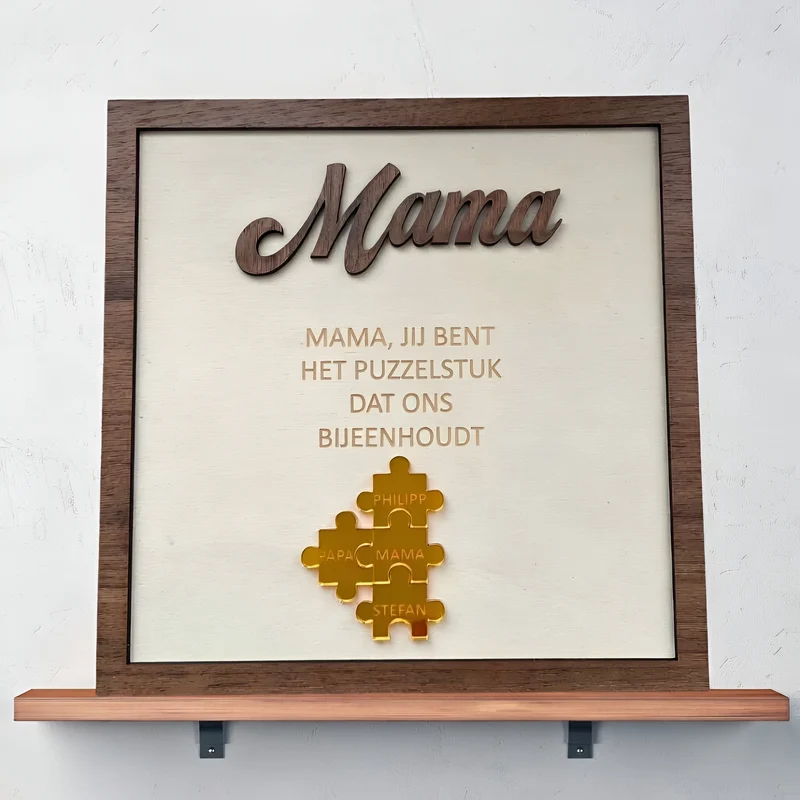 Gepersonaliseerd Houten Familie Puzzel | Uniek Gedenkstuk
