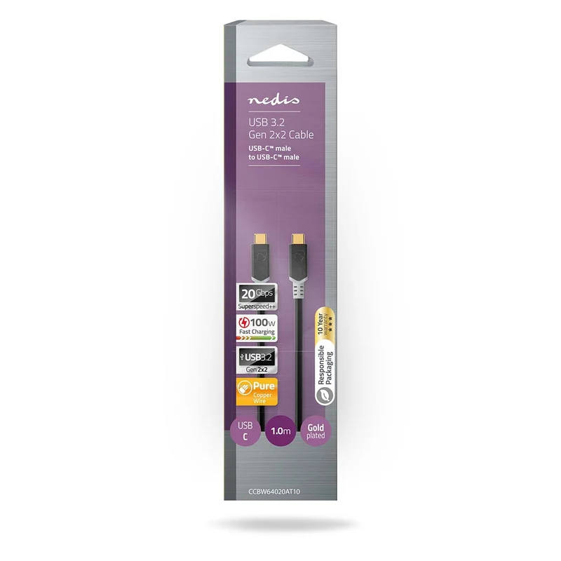 USB-Kabel USB 3.2 Gen 2x2 - USB-C™ Male - USB-C™ Male