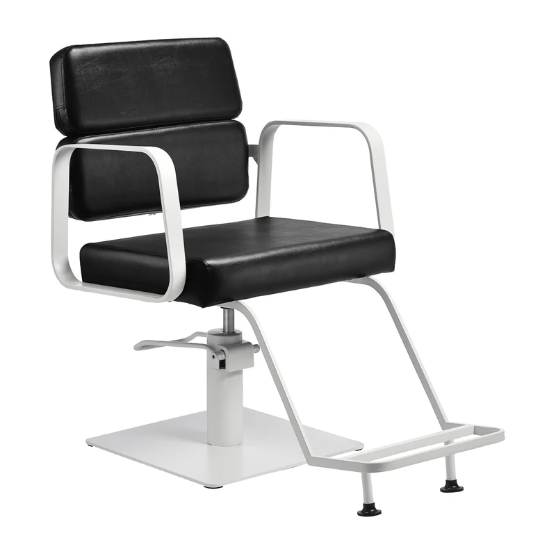GABBIANO Porto Kappersstoel Wit Zwart Ergonomisch Verstelbaar Luxe Bekleding Voor Kapsalon