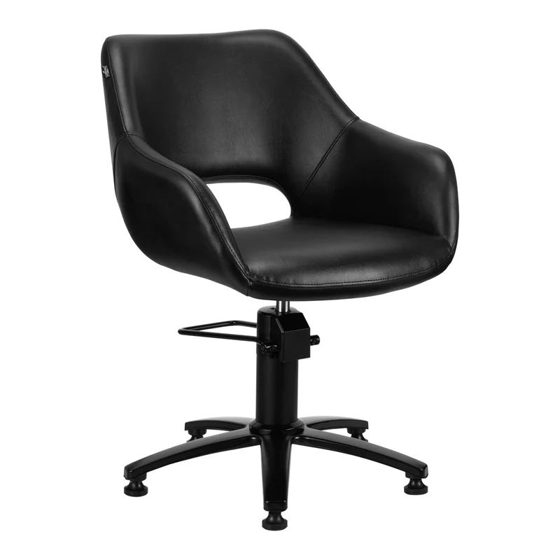 GABBIANO Lima Verstelbare Kappersstoel Met Zwarte Eco Leer Bekleding Voor Professionele Salons