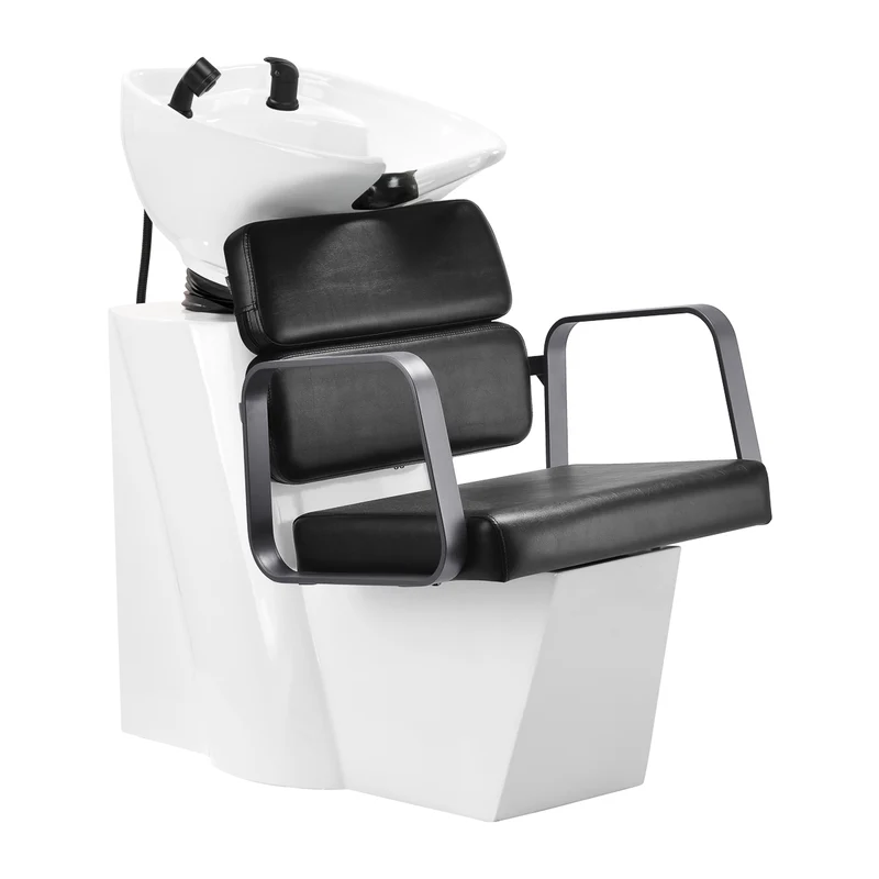 Gabbiano Porto Haarwasunit Professioneel Voor Salons Grijs Zwart Luxe Ontwerp Met Comfort