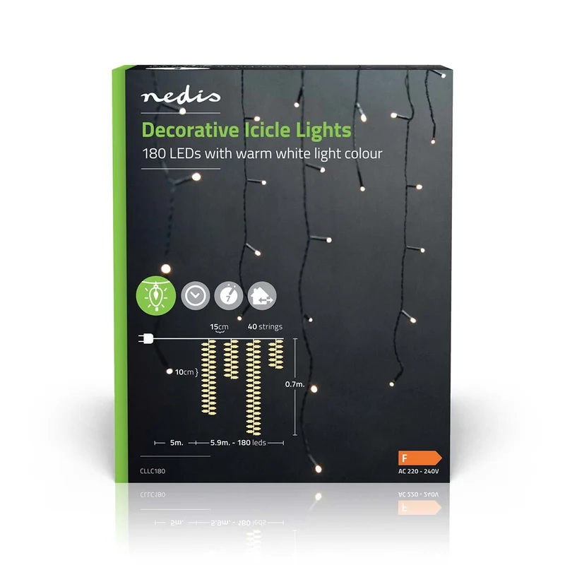 Decoratieve IJspegel Verlichting 180 LED's - Warm Wit - 5.90m