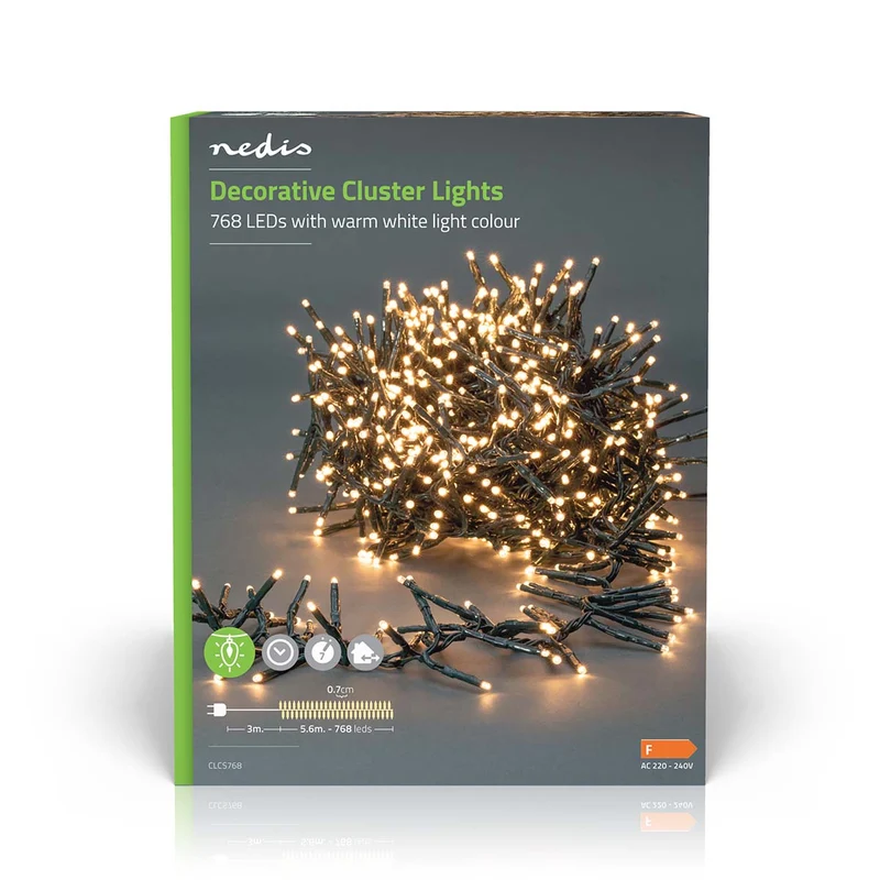 Kerstverlichting Cluster - 768 LED's - Warm Wit