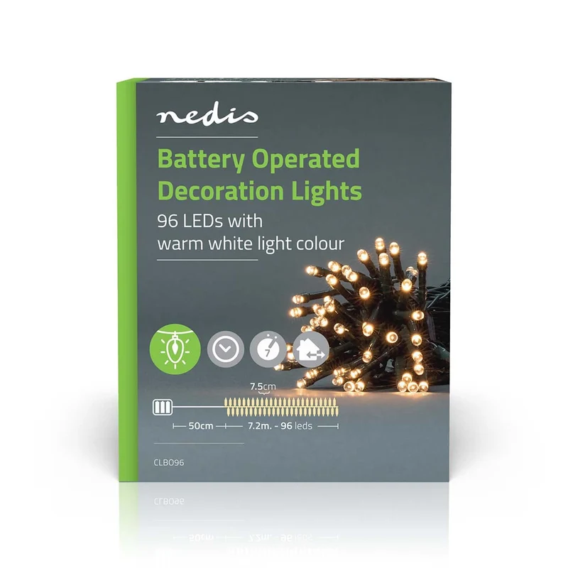 Kerstverlichting Koord - 96 LED's - Warm Wit