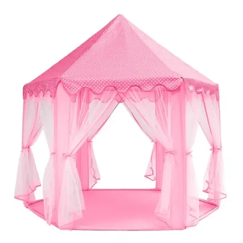 Kruzzel Speeltent Paleistent Kinder Tent - Tipi Voor Binnen en Buiten - Roze - 135 x 135 x 140 cm