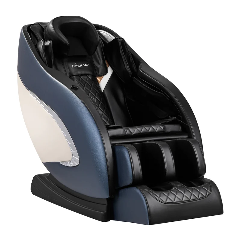 SAKURA Classic 305 Massage Stoel Blauw Diepe Rug En Schouderontspanning Voor Thuis En Professioneel Gebruik