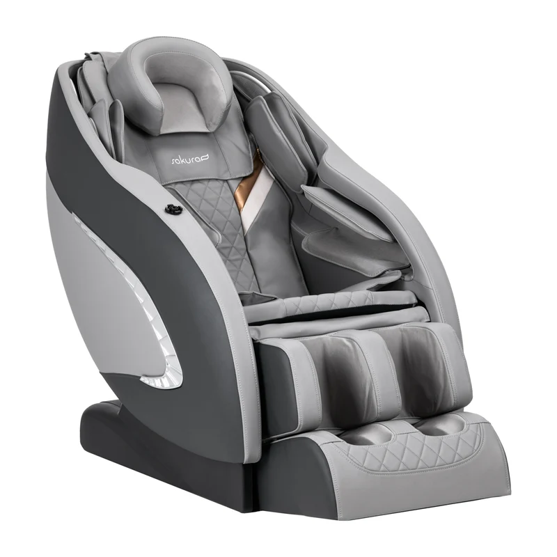 SAKURA Massagestoel Classic 305 Grijs Diepe Ontspanning Voor Rug En Spieren Met Luxe Comfort