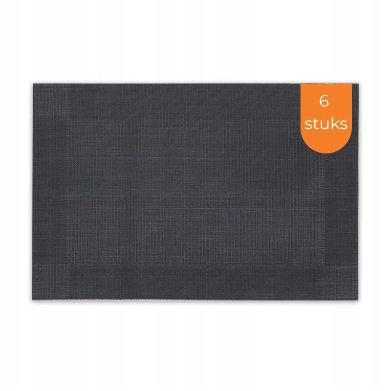 Placemats Set 6 Stuks 30x45 cm – Donkergrijs – Afwasbare Placemats – Hittebestendig – Kunststof Tafelmatten