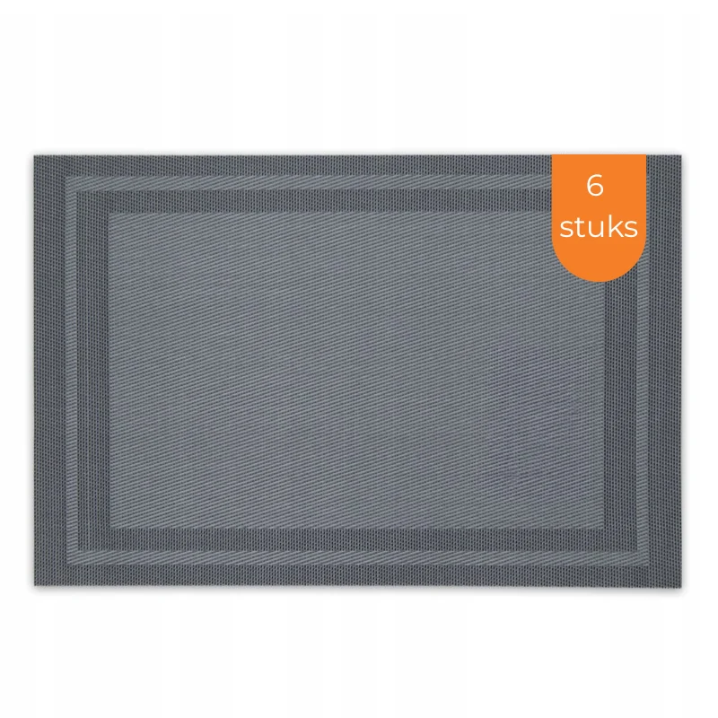 Placemats Set 6 Stuks 30x45 cm – Lichtgrijs – Afwasbare Kunststof Placemats – Hittebestendig