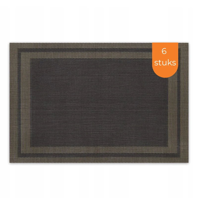 Placemats Set 6 Stuks 30x45 cm – Bruin Taupe – Afwasbare Kunststof Placemats – Hittebestendig