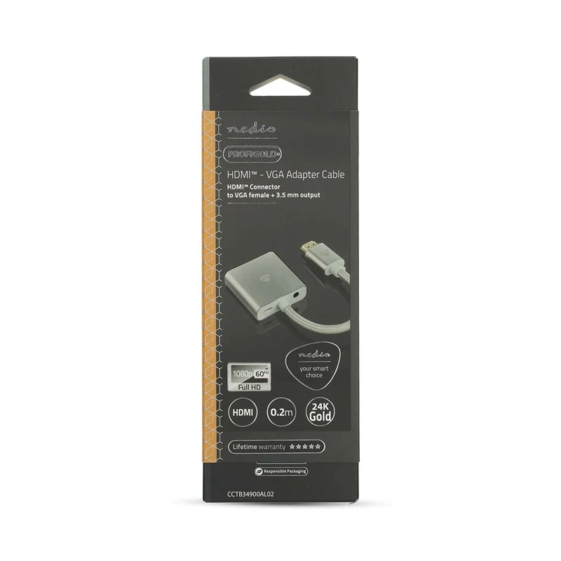 VGA-Adapter HDMI™ Connector - VGA Female 15p - Verguld