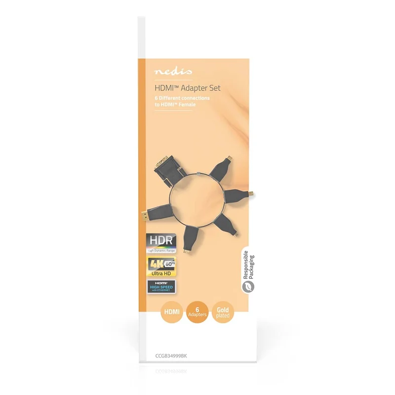 HDMI™-Adapter DisplayPort Male / DVI-D 24+1-Pins Male / HDMI™ Micro-Connector / HDMI™ Mini-Connector / Mini-DisplayPort Male / USB-C™ Male - HDMI™ Output - Verguld