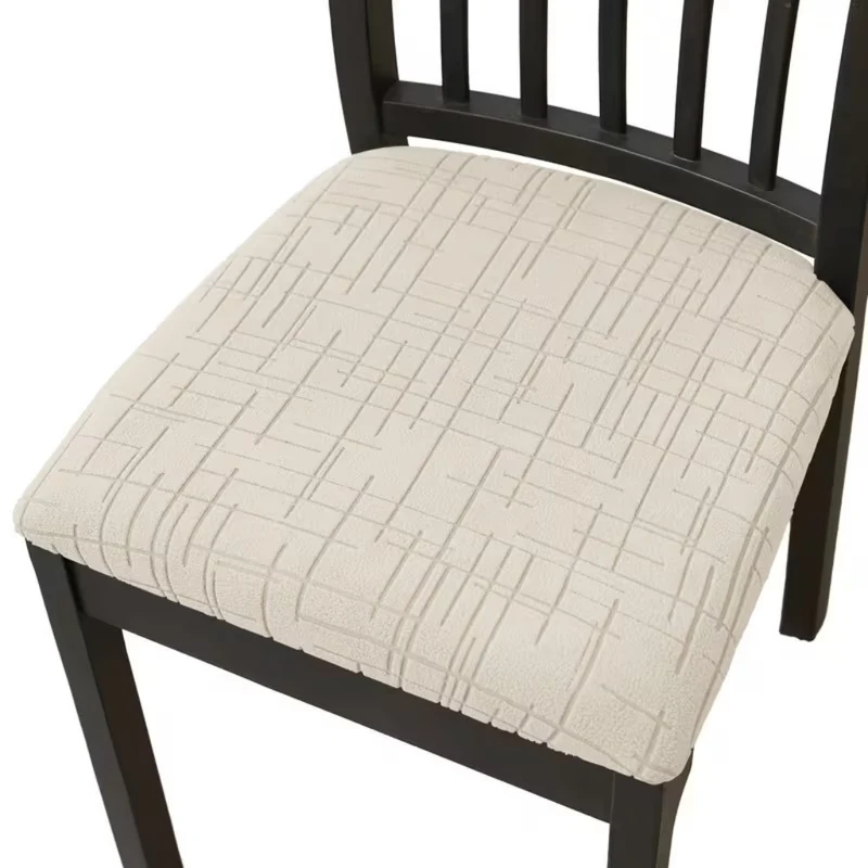 Elastische stoelhoes met zachte stretch voor eetkamerstoelen in moderne kleuren beige grijs afneembaar wasbaar | Sansoti