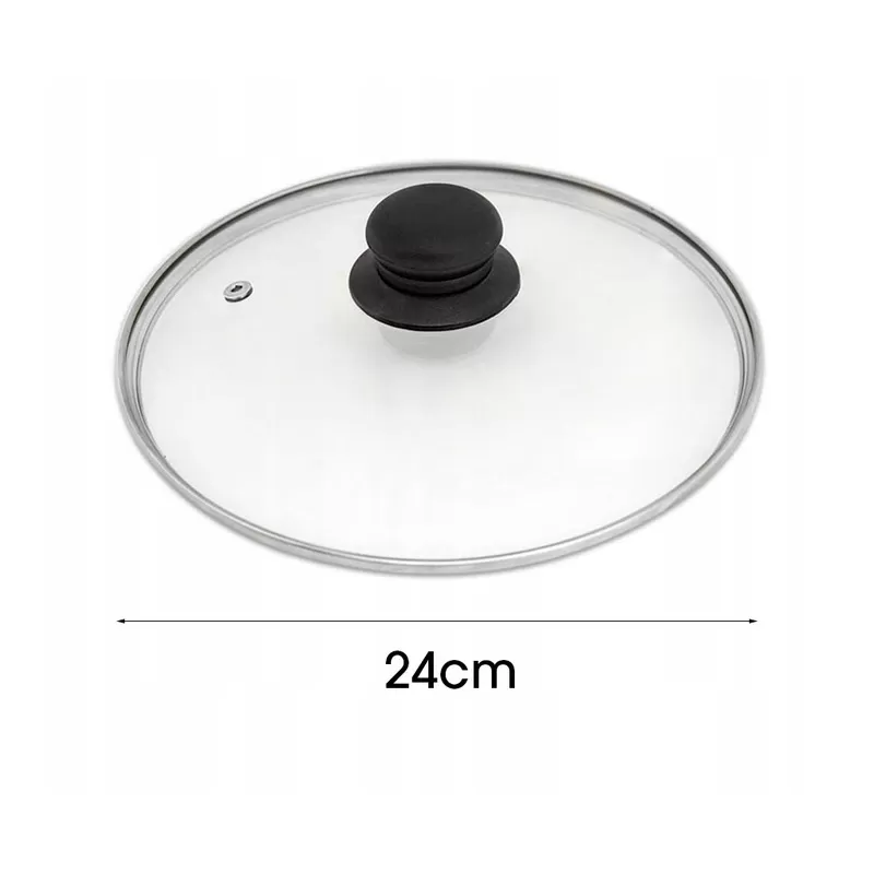 Pannendeksel 24 cm van Glas – Universeel Glazen Deksel voor Kookpan, Koekenpan en Hapjespan