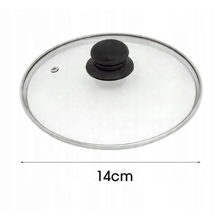 Pannendeksel 14 cm van Glas – Universeel Glazen Deksel voor Kookpan, Steelpan en Sauspan
