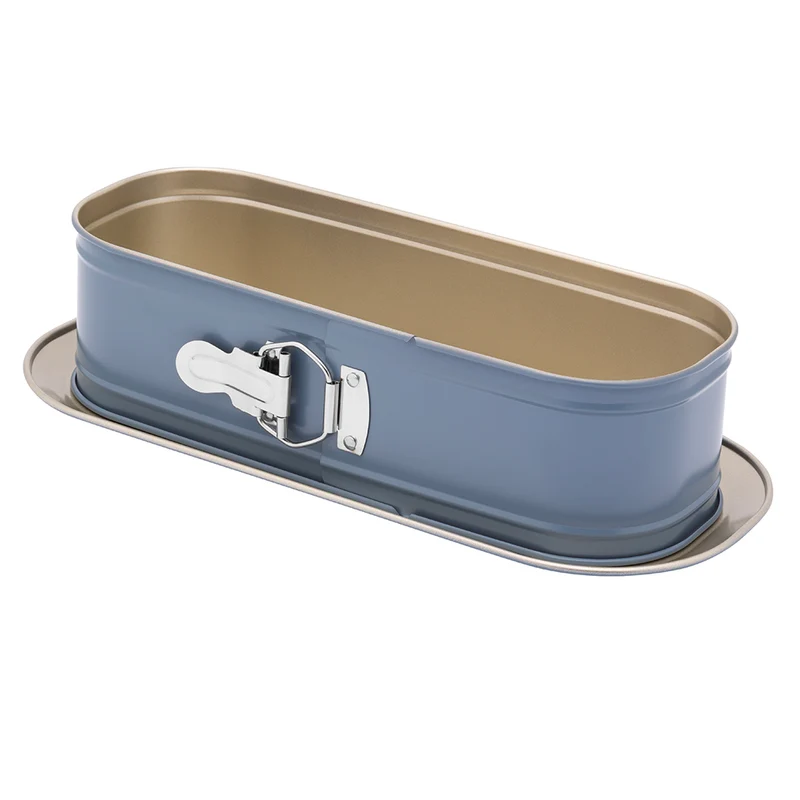 Valdinox Giovanni Ovale Springvorm 34 cm – Blauw met Gouden Accenten – Antiaanbaklaag – Bakvorm voor Cheesecake, Taart & Cake