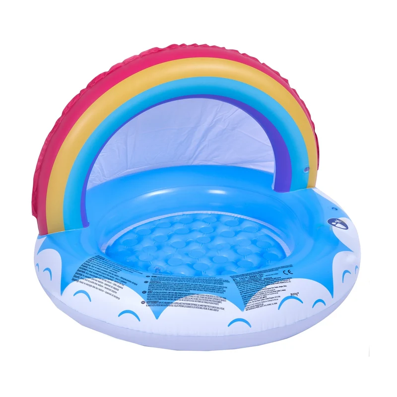 Sunclub Baby Zwembad met Dak Regenboog – Opblaasbaar Peuterzwembad 95 cm UV Bescherming
